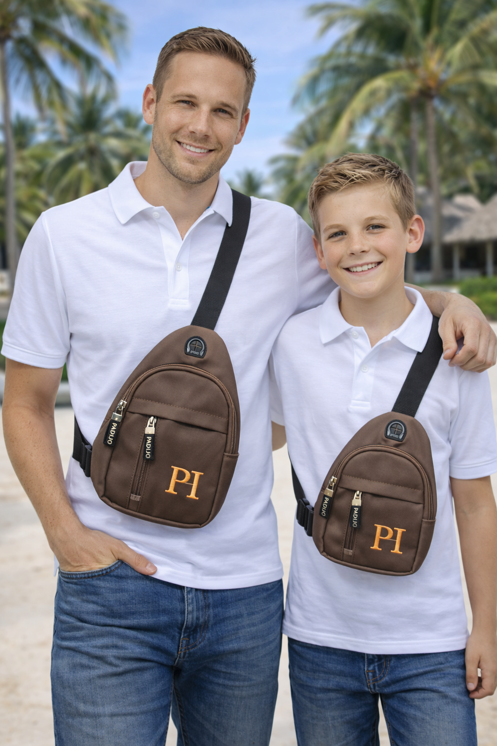 PADIJO Sling Bag – Father & Son Matching Set (Brown)