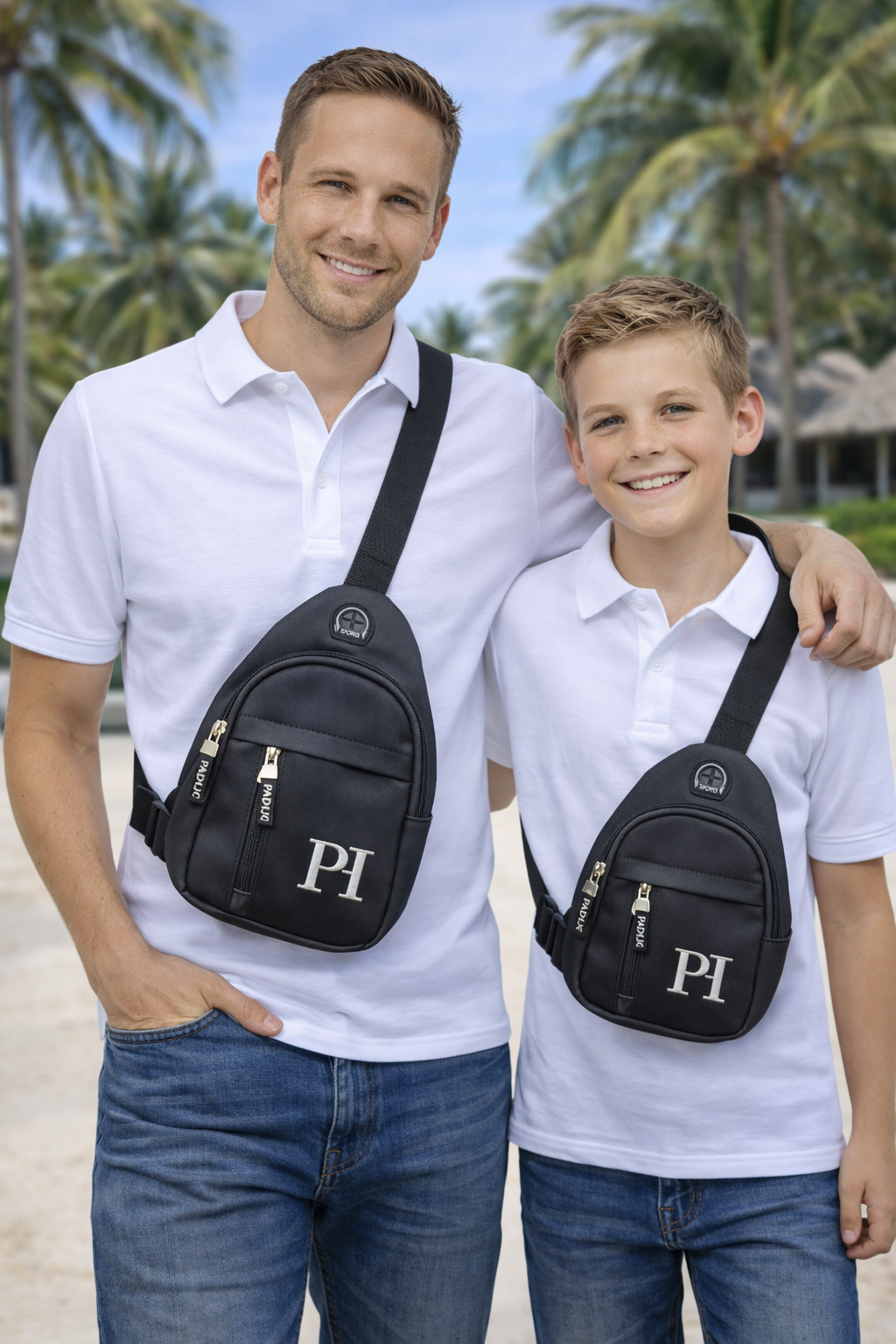 PADIJO Sling Bag – Father & Son Matching Set (Black)