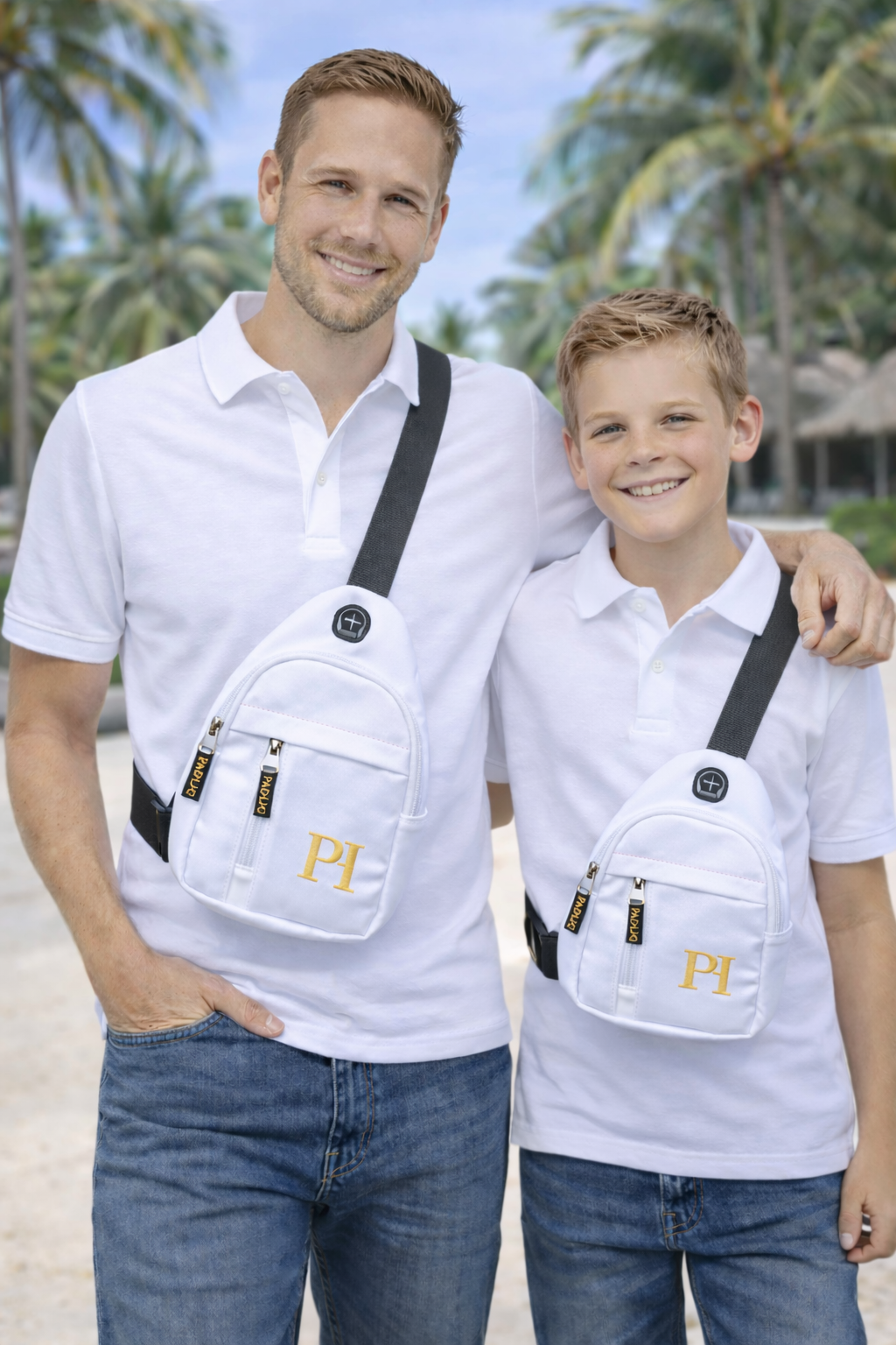 PADIJO Sling Bag – Father & Son Matching Set (White)